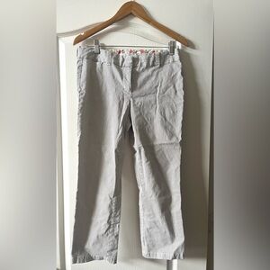 Boden striped pants, grey and white cropped style size US 8
